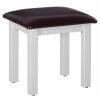 Akora Painted Collection Black Leather Dressing Table Stool
