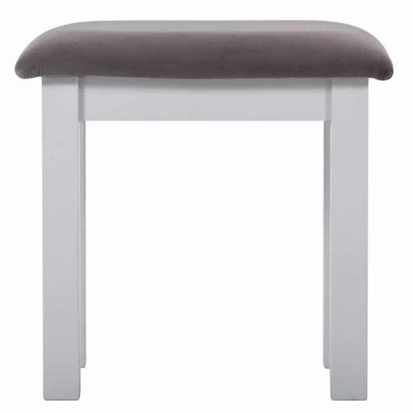 Rosa Dressing Table Stool-Slate Fabric Seat