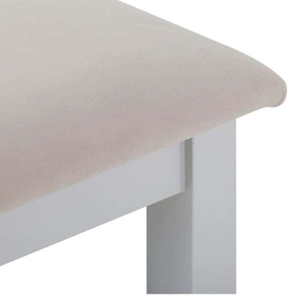 Rosa Dressing Table Stool - Platinum Fabric Seat