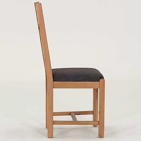 Breeze Oak Dining Chairs Grey Seat Pads