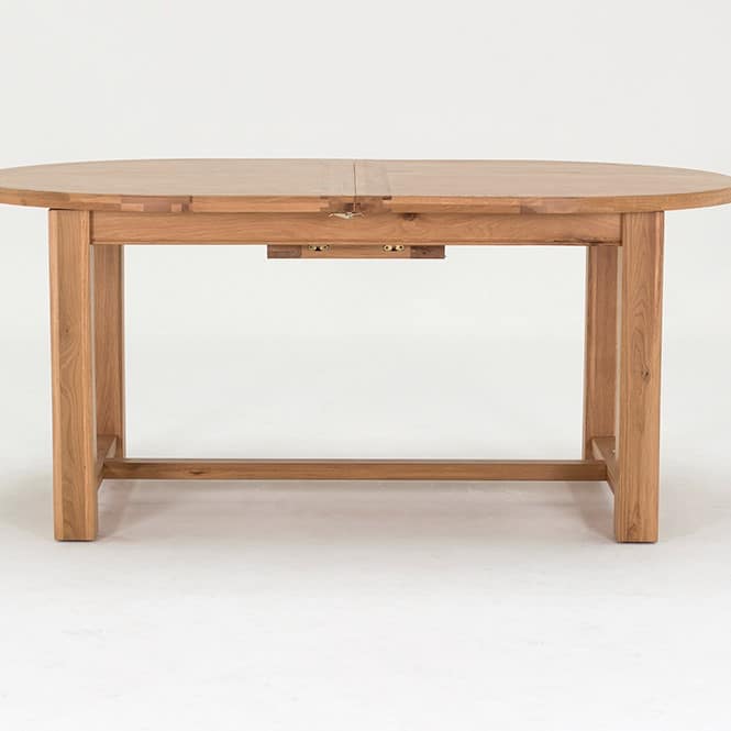 Breeze Solid Oak Extendable Oval Dining Table Set Oak Chairs