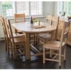 Breeze Solid Oak Extendable Oval Dining Table Set Oak Chairs
