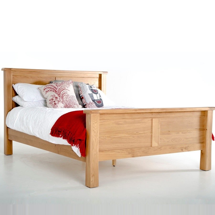 Breeze King Size Bed Only Oak, Solid Oak King Size Bed