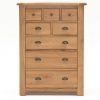 Breeze Collection Solid Oak Tall Chest of Drawers