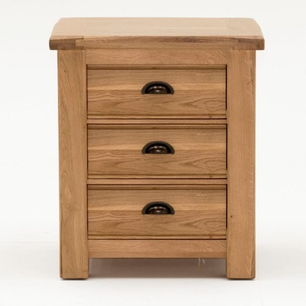 Breeze Collection Solid Oak 3 Drawer Bedside Table