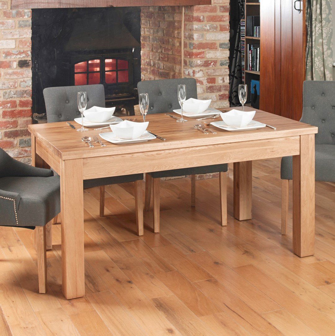 Mobel Oak 4 8 Seat Extending Dining, How Long Is A 8 Seat Table