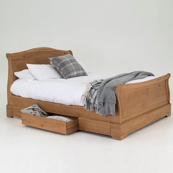 Carmen Sleigh Bed Double Only Oak Furniture _ Free Delivery Available
