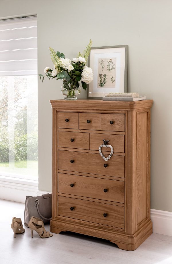 Carmen Tall Chest Of Oak Drawers Only Oak Furniture