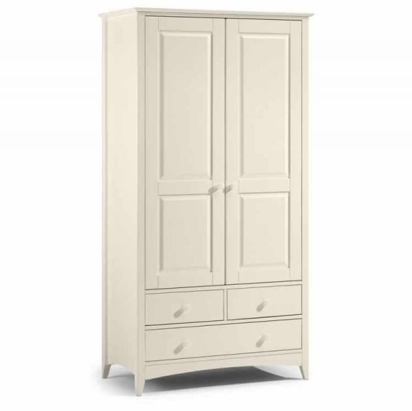 Diana White Painted Furniture Double Wardrobe with Drawers