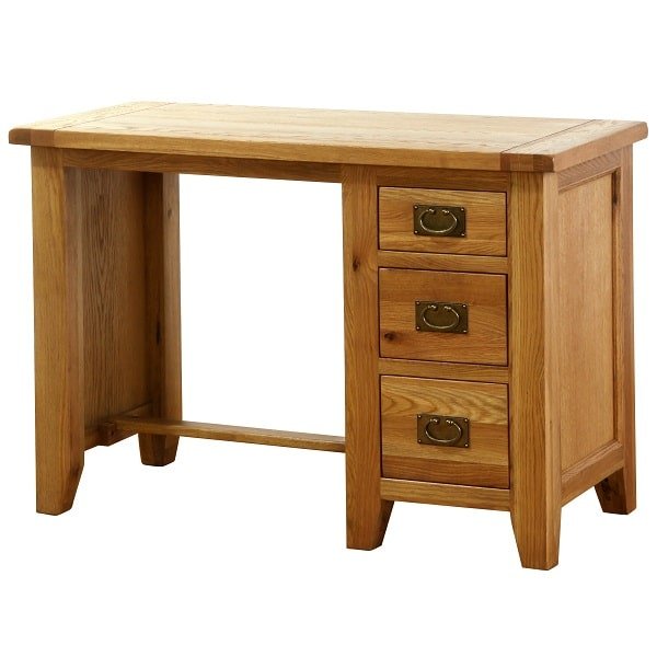 Vancouver Oak 3 Drawer Desk / Dressing Table Only Oak Furntiure