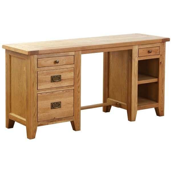Vancouver Oak Double Pedestal Desk Only Oak Furniture