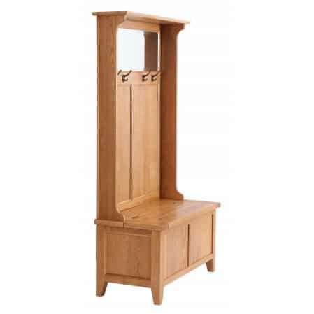 Vancouver Hall Tidy Storage Bench With Coat Rack Mirror Only Oak Vancouver Hall Tidy Storage Bench With, Oak Hallway Bench And Coat Rack