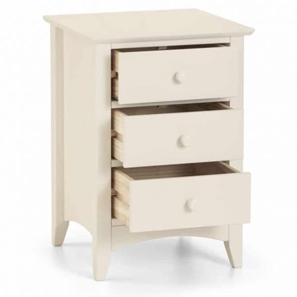White Painted Furniture 3 Drawer Bedside Table