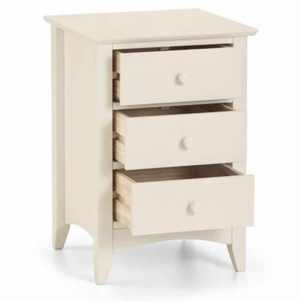 cameo 3 drawer bedside angle