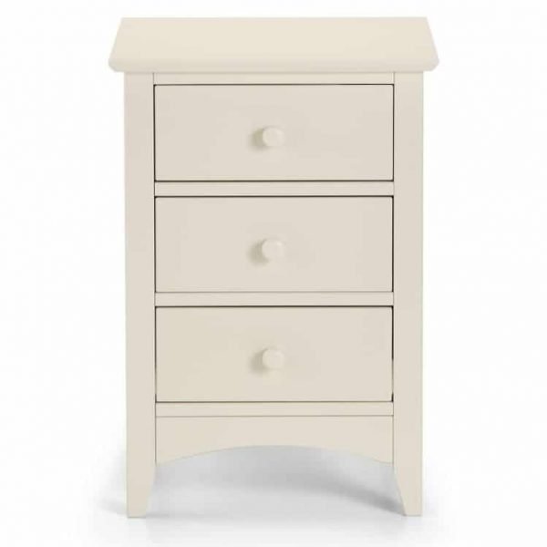 White Painted Furniture 3 Drawer Bedside Table