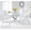 Daytona 110cm Glass Dining Table California Dining Chairs in White Pair PT31090 PT31086