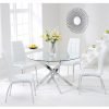 Daytona 110cm Glass Dining Table California Dining Chairs in White Pair PT31090 PT31086 3