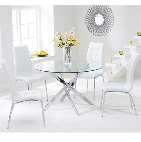 Daytona 120cm Glass Round Dining Table