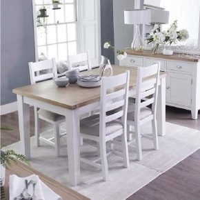 120-165cm Extending Dining Table 6 Chair Set | Kitchen ...
