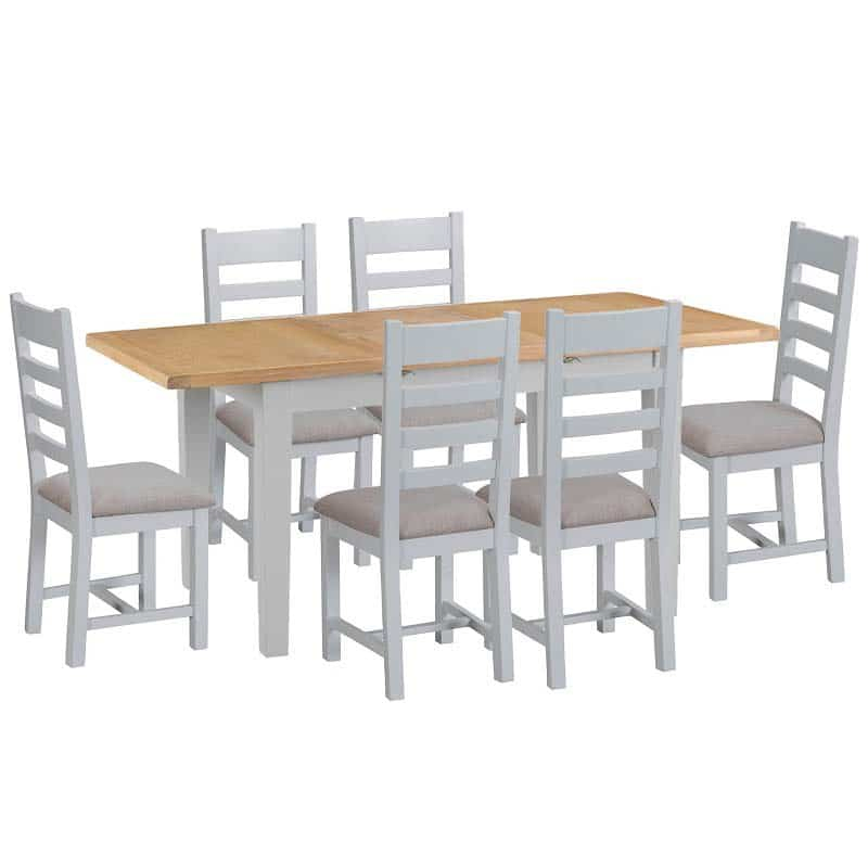 120 165cm Extending Dining Table 6, Kitchen Table And Chairs Set