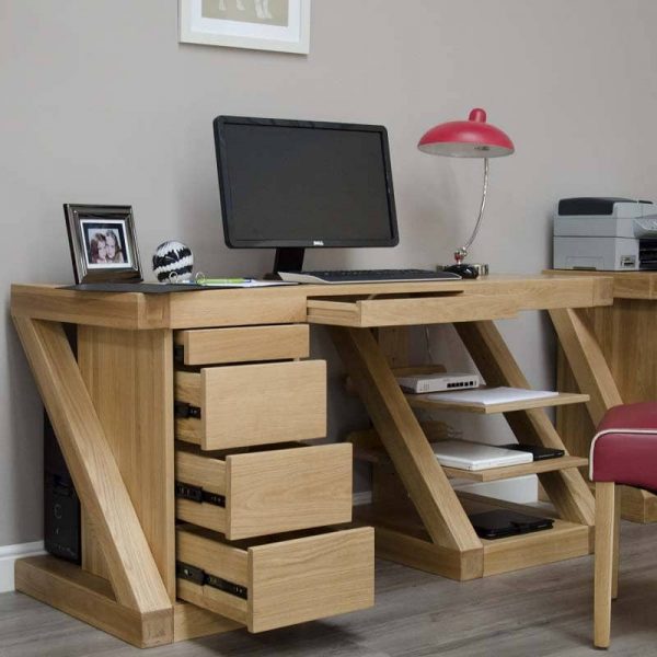 Z Solid Oak Furniture Large Computer Desk Designer Furniture