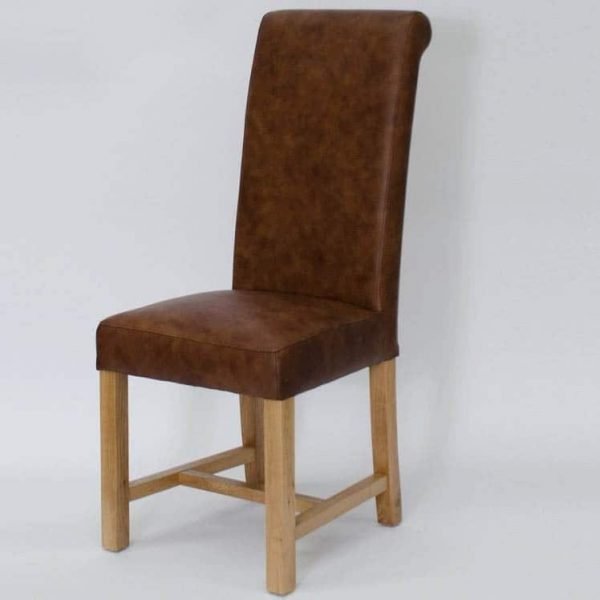 Ilton Oak Henley Full Leather Dining Chair
