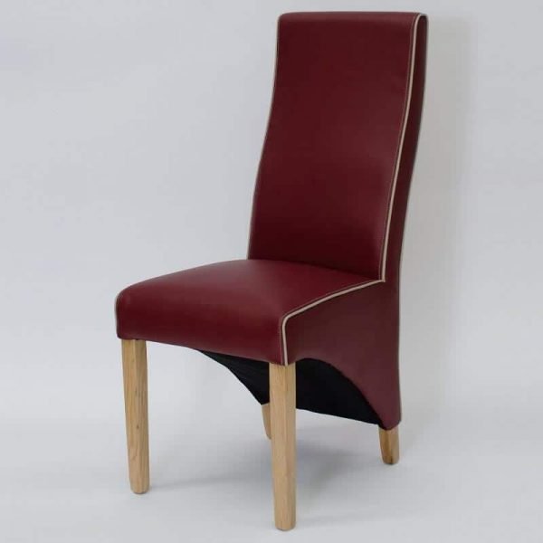 Monza Ruby Red Bonded Leather Wave Chair