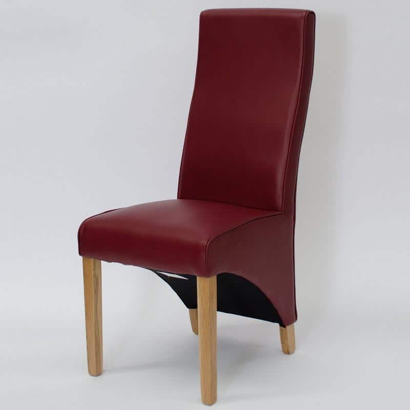 Richmond Ruby Red Bonded Leather Wave, Red Leather Dining Chairs Uk