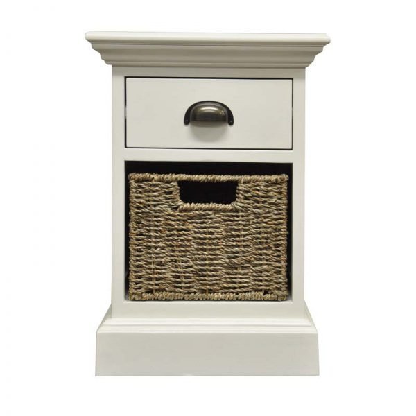Pure Wicker Lamp Table With Storage Basket