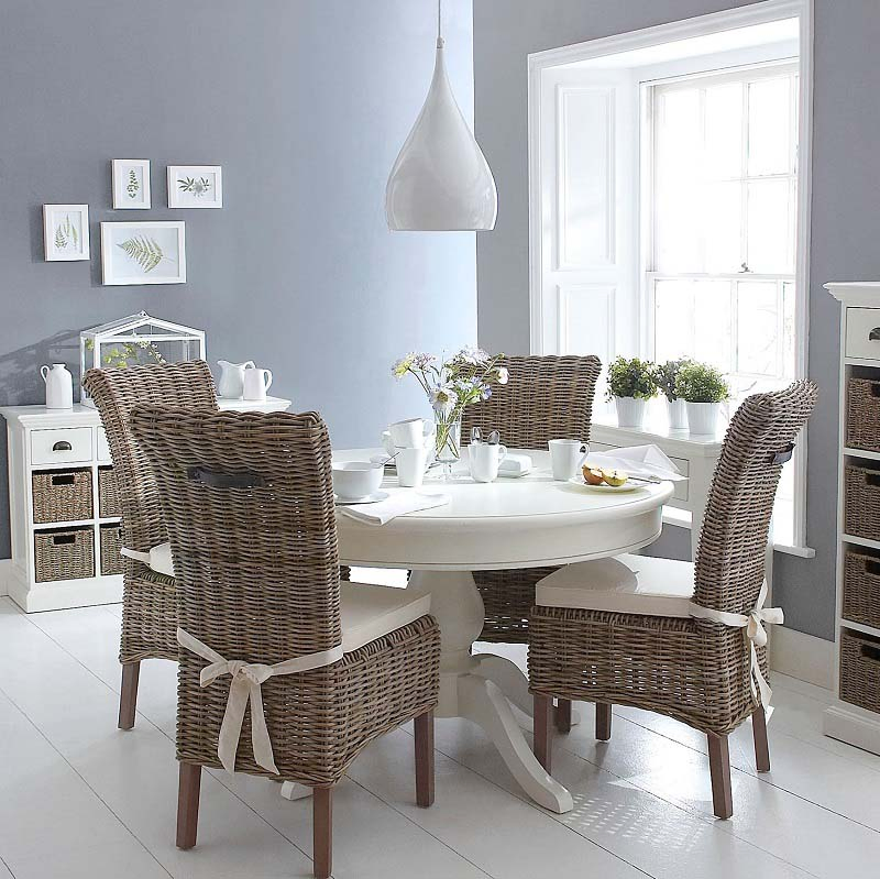 Pure Wicker Round Dining Table Only, Wicker Round Table And Chairs
