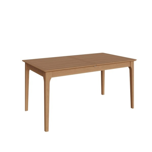 Katarina Oak 160cm Extending Butterfly Dining Table angle scaled