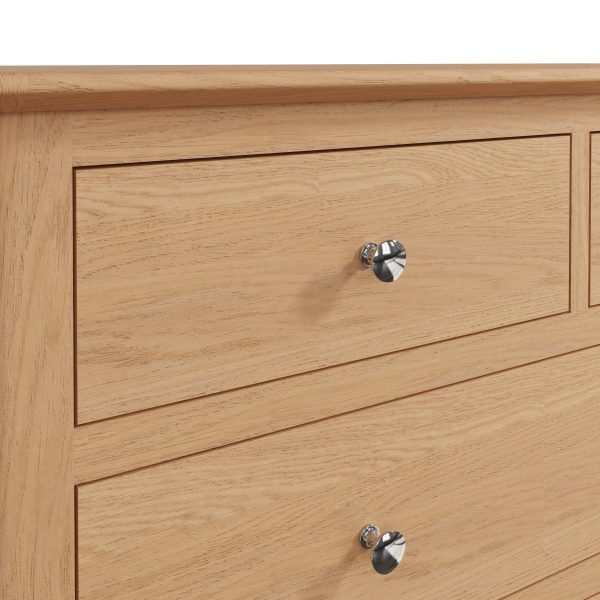 Katarina Oak 2 over 3 Chest of Drawers close scaled