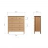 Katarina Oak 2 over 3 Chest of Drawers dims scaled