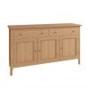 Katarina Oak 3 Door Sideboard angle scaled