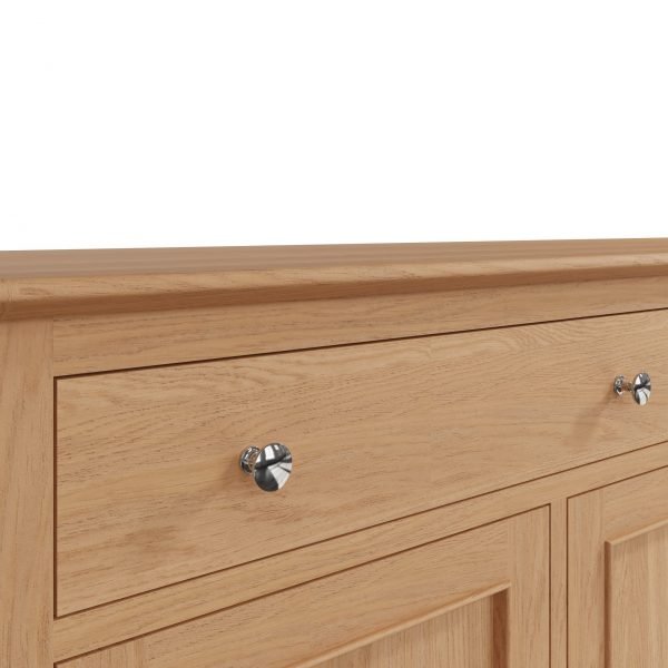 Katarina Oak 3 Door Sideboard close scaled