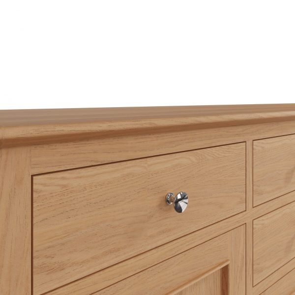 Katarina Oak 4 Door Sideboard drawer scaled