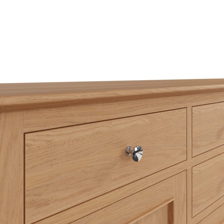 Katarina Oak 4 Door Sideboard drawer scaled