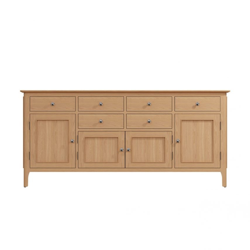 Katarina Oak 4 Door Sideboard front scaled