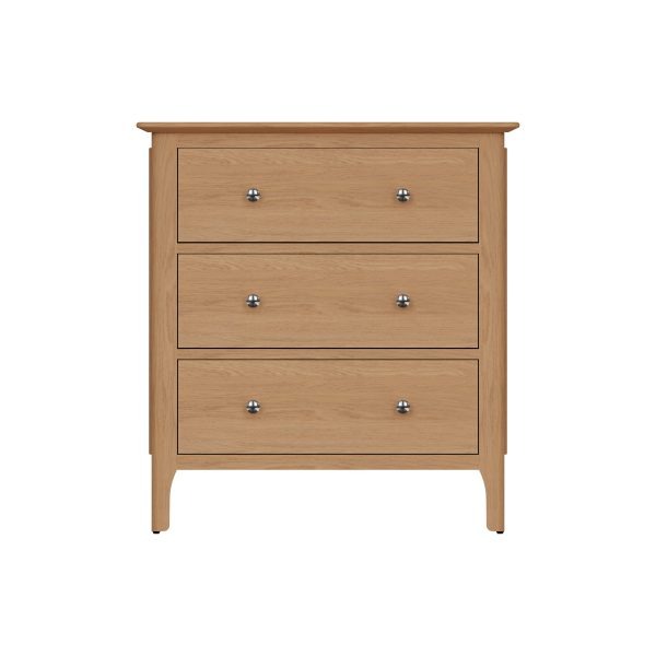 Katarina Oak Chest of 3 Drawers front scaled