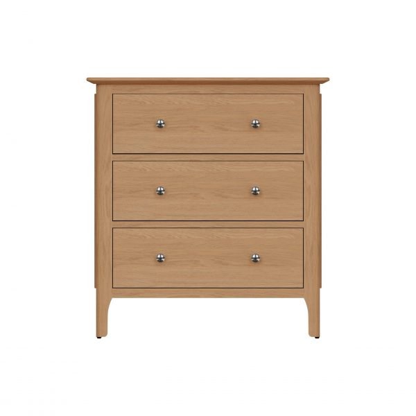Katarina Oak Chest of 3 Drawers front scaled