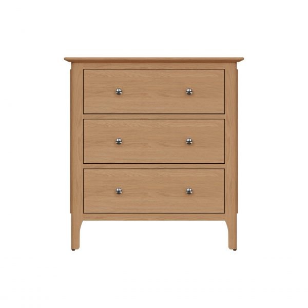 Katarina Oak Chest of 3 Drawers front scaled