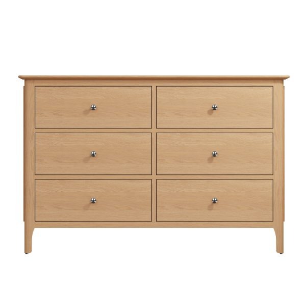 Katarina Oak Chest of 6 Drawers front scaled
