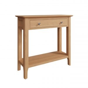 Katarina Oak Console table angle scaled