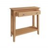 Katarina Oak Console table open scaled