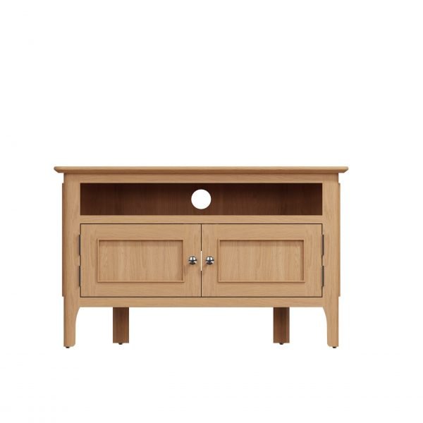 Katarina Oak Corner TV Cabinet front scaled