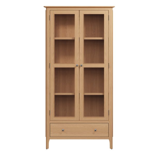 Katarina Oak Display Cabinet with Lights front scaled