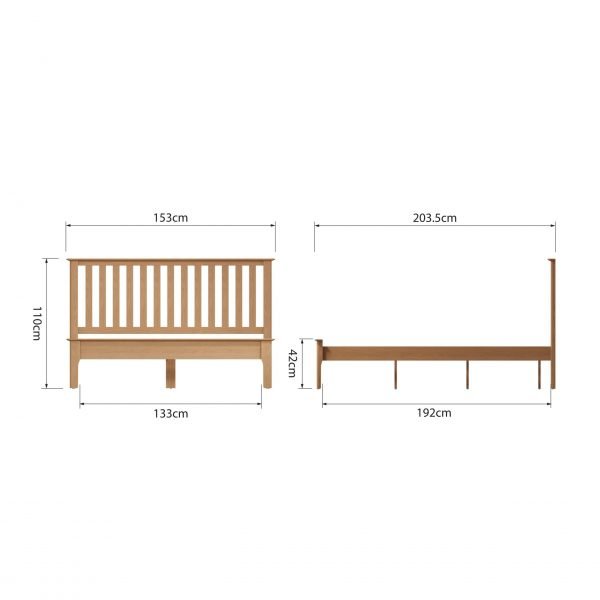 Katarina Oak Double Bed Dims scaled