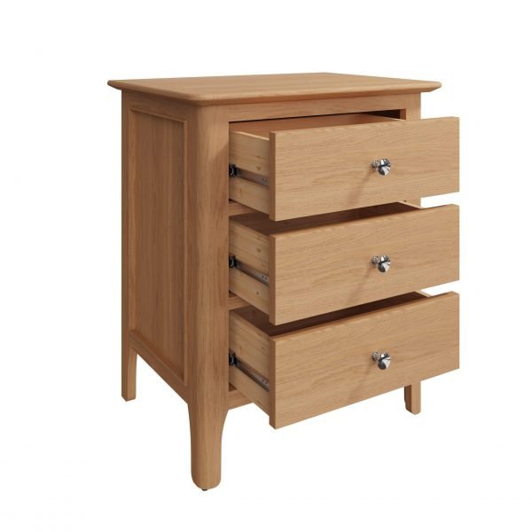 Katarina Oak Extra Large Bedside Table open scaled