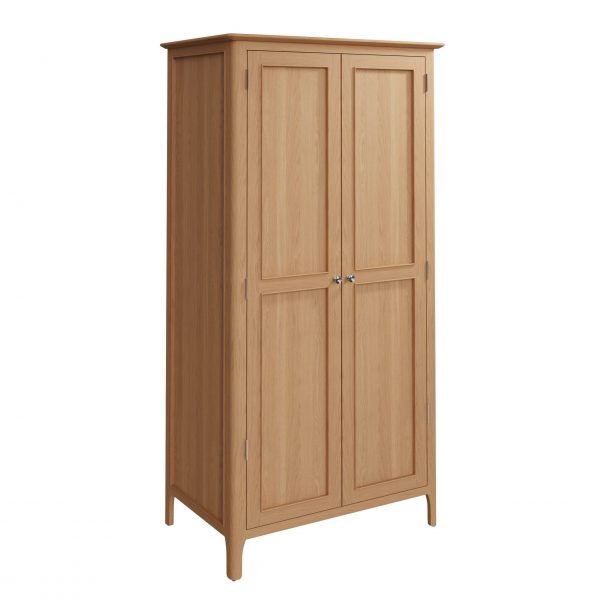 Katarina Oak Full Hanging Wardrobe angle scaled