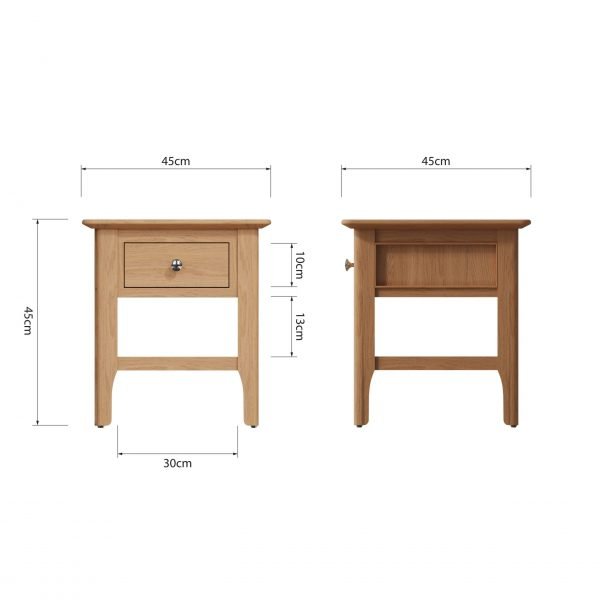 Katarina Oak Lamp table dims scaled